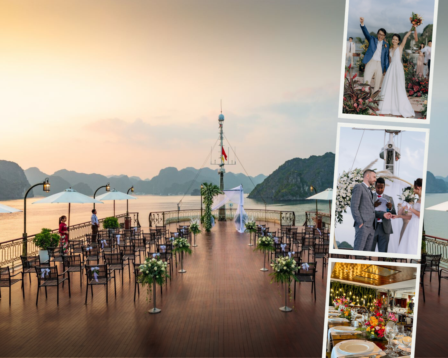 Wedding on luxury cruise in ha long bay lan ha bay